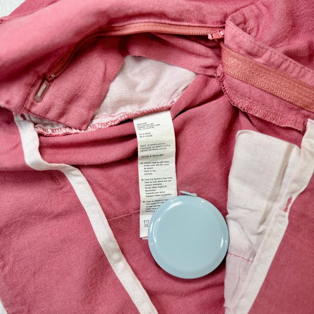 RE/VAMPED Linen Pants Pink Straight Leg Women’s XS Coastal Resortwear Sorority - Picture 10 of 16